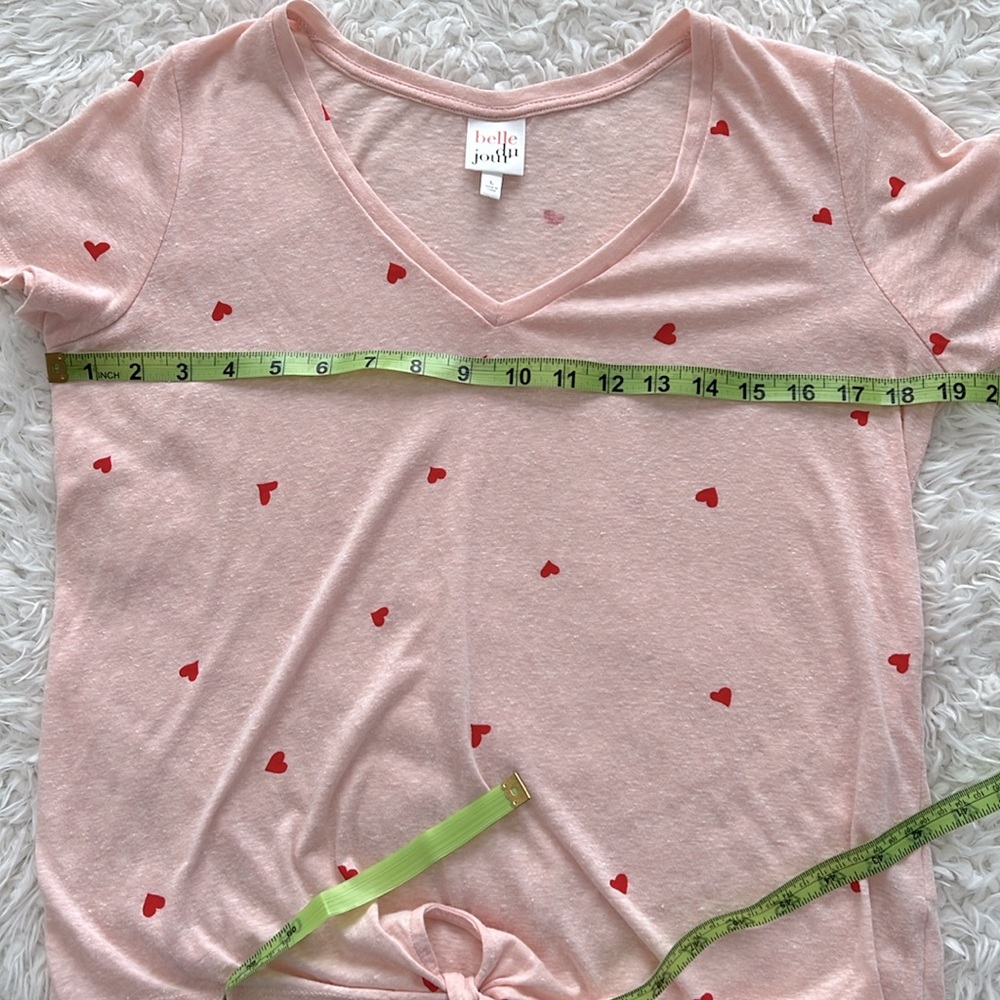 Belle Du Jour Pink Heart Women's Top Valentines Day Love Red Size Large - Picture 9 of 10